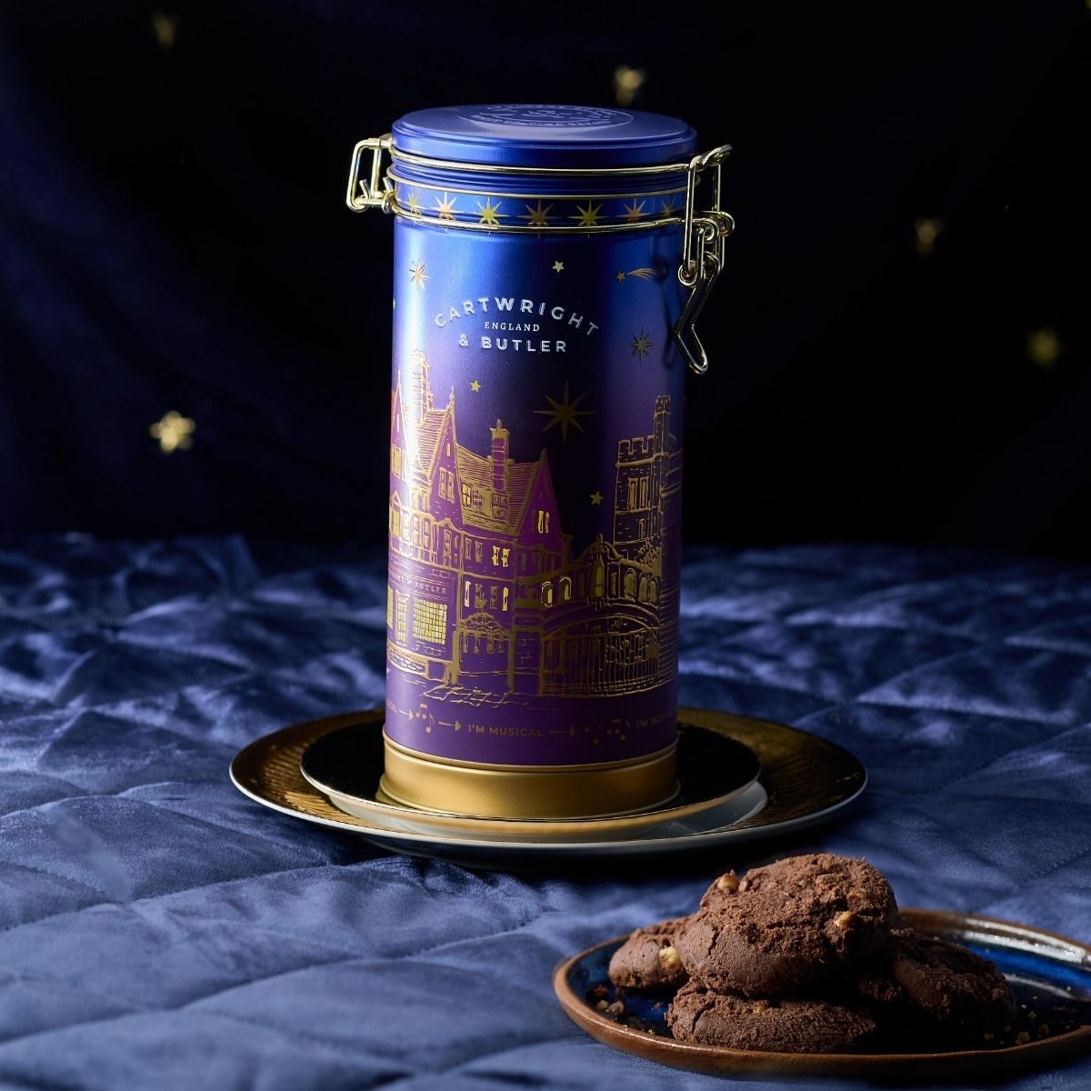 Cartwright & Butler 200g Night Before Christmas | Triple Chocolate Chunk Biscuits | Musical Tin