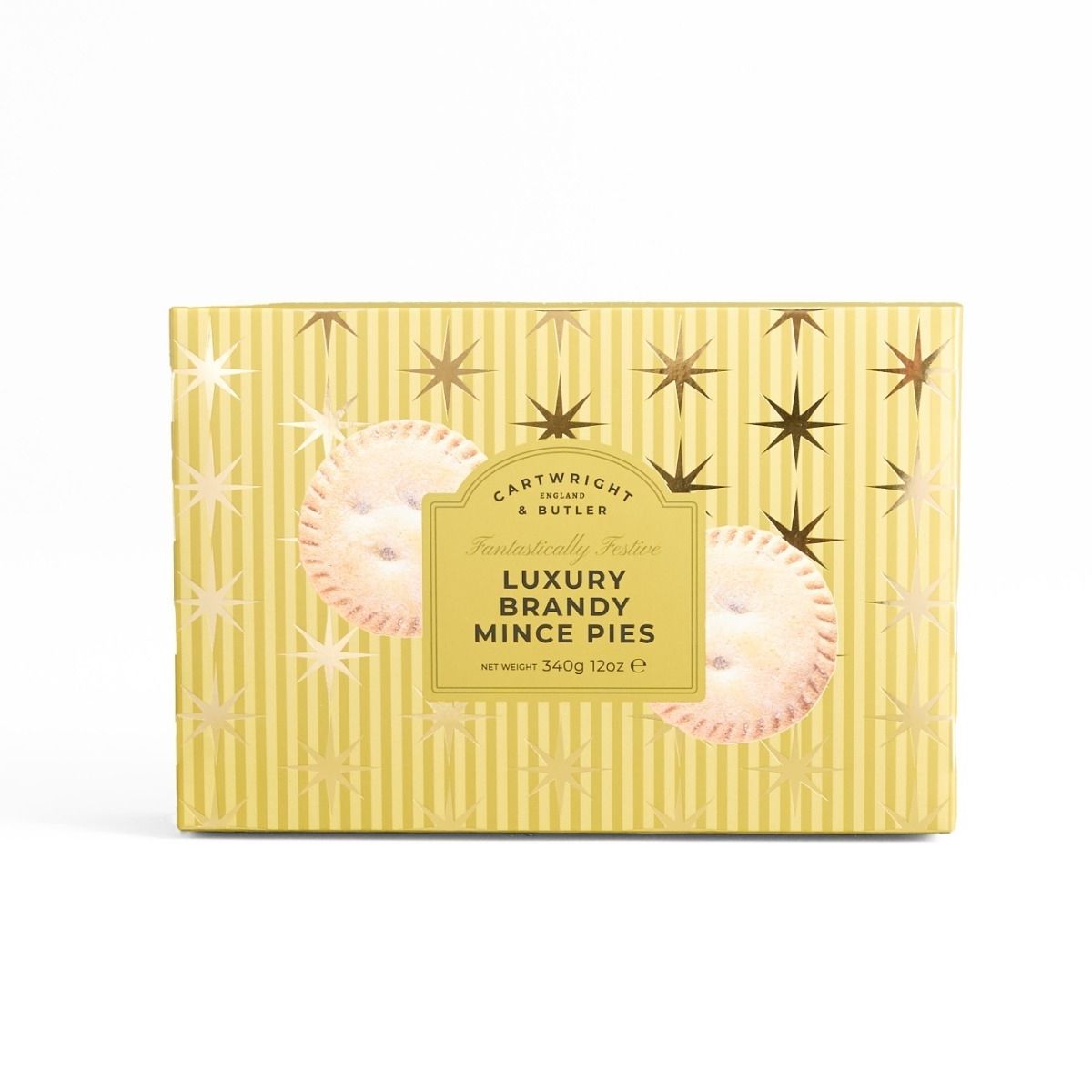 Cartwright & Butler 340g Luxury Brandy Mince Pies | Gold Christmas Carton