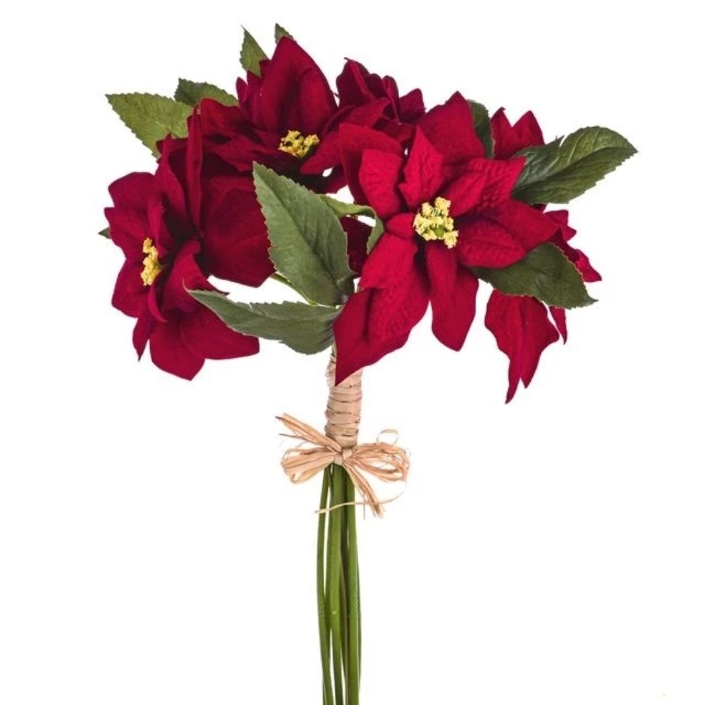 CB Imports 32cm Poinsettia Bunch