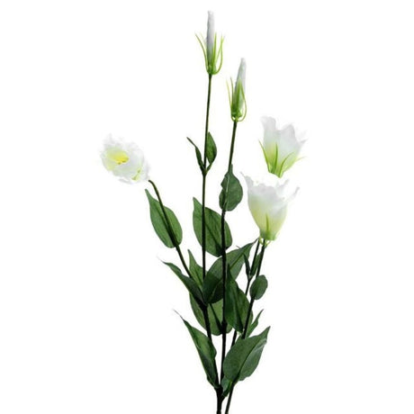 CB Imports 80cm Artificial Flowers Lisianthus Spray With 5 Heads - Ivory - Old Railway Line Garden Centre