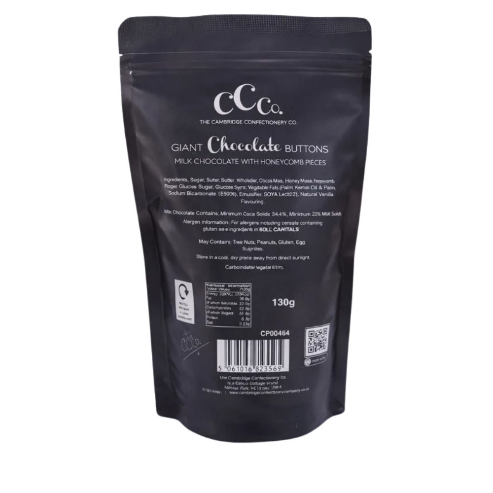 The Cambridge Confectionery Company 130g Milk Chocolate Honeycomb Buttons