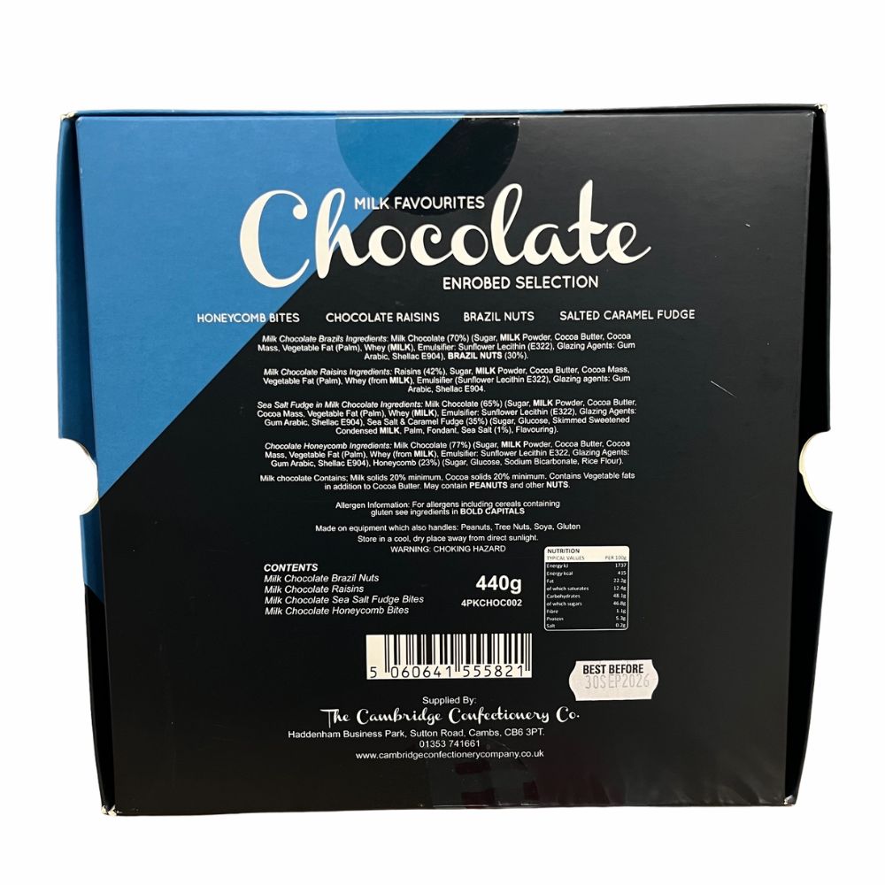 Cambridge Confectionery Company Enrobed Milk Chocolate Selection Box
