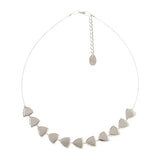 Carrie Elspeth Brushed Silver Triangles Beaded Necklace