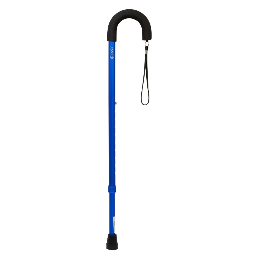 Charles Buyers 91cm Blue Crook Handle Adjustable Stick