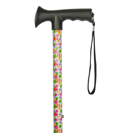 Charles Buyers 91cm Multi Floral Pattern Adjustable Stick With Gel Grip Handle