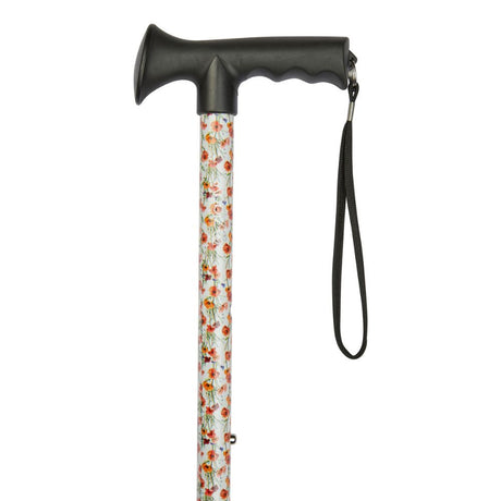 Charles Buyers 91cm Poppies Pattern Adjustable Stick With Gel Grip Handle