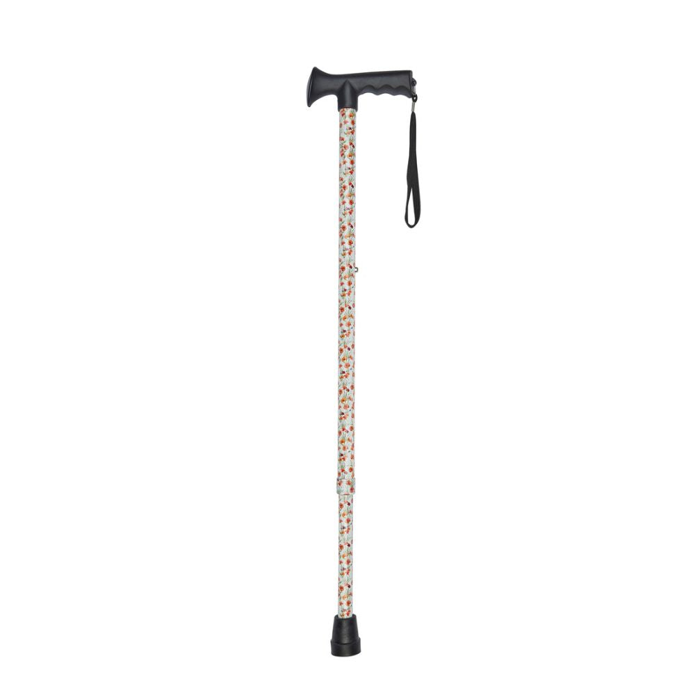 Charles Buyers 91cm Poppies Pattern Adjustable Stick With Gel Grip Handle