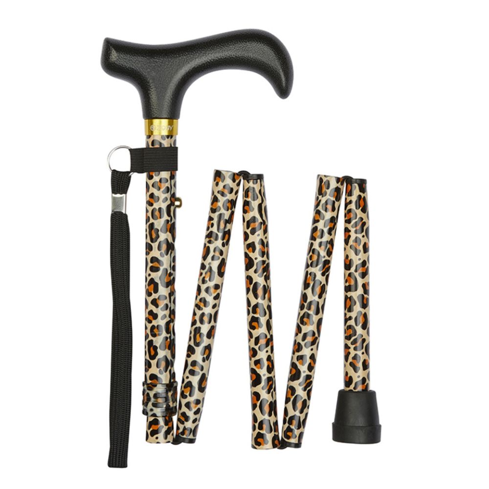 Charles Buyers 92cm Leopard Print Folding Stick
