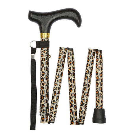 Charles Buyers 92cm Leopard Print Folding Stick
