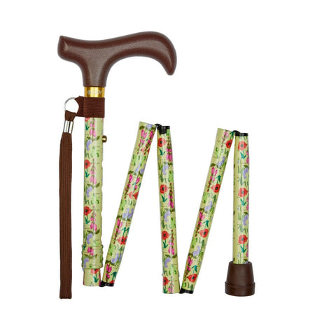 Charles Buyers 92cm Wild Flowers Handbag Folding Walking Stick