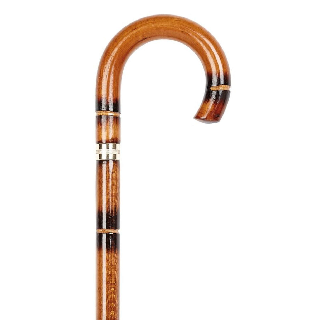 Charles Buyers 93cm Beech Imitation Bamboo Crook Handle Walking Stick - Old Railway Line Garden Centre