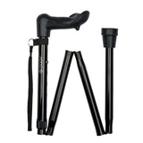 Charles Buyers 93cm Black Anatomical Handle Folding Stick (Left Hand)