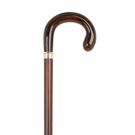 Charles Buyers 94cm Marble Crook Handle Walking Stick - Brown - Old Railway Line Garden Centre