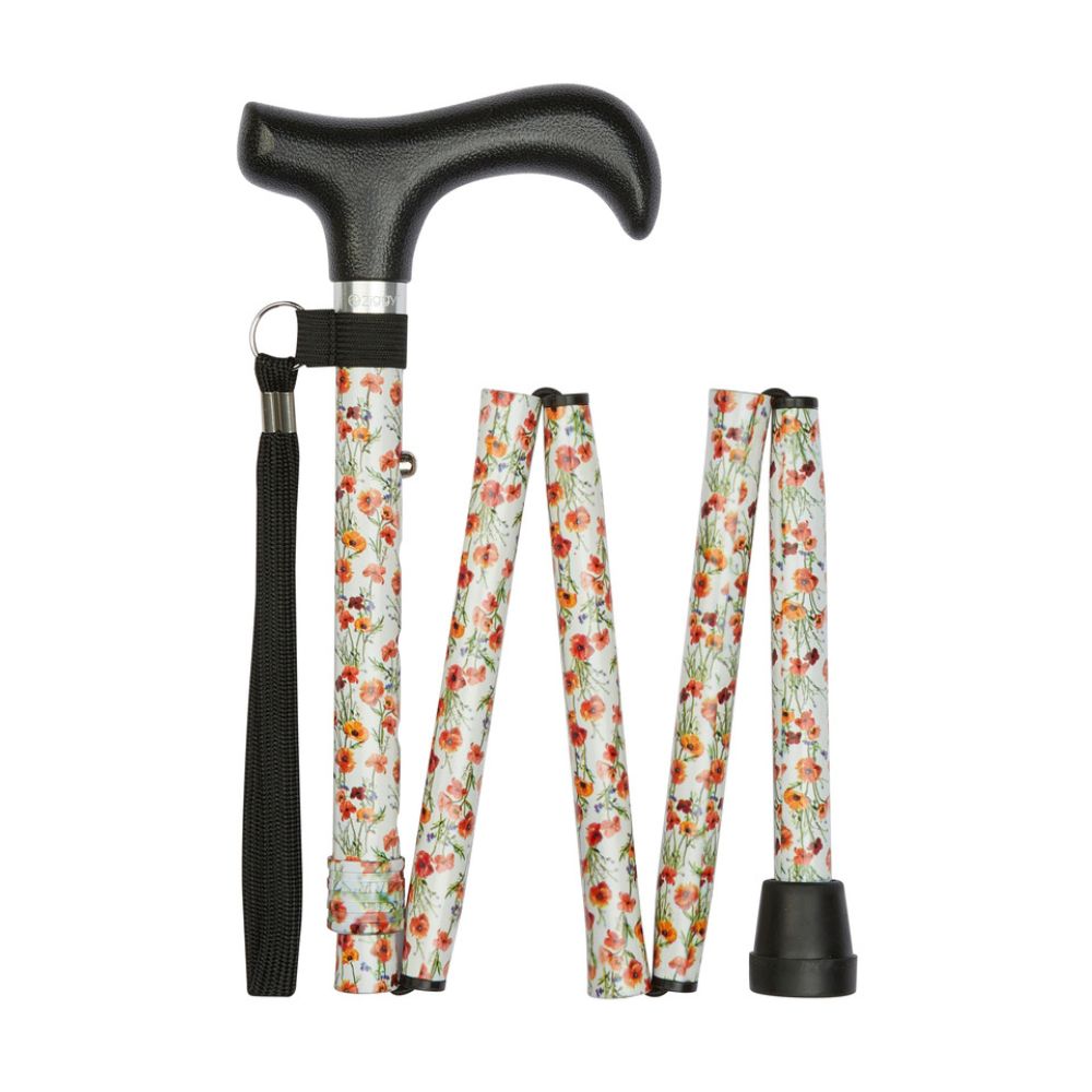Charles Buyers 95cm Mini Poppies Pattern Folding Stick
