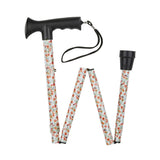 Charles Buyers 95cm Poppies Pattern Folding Stick With Gel Grip Handle