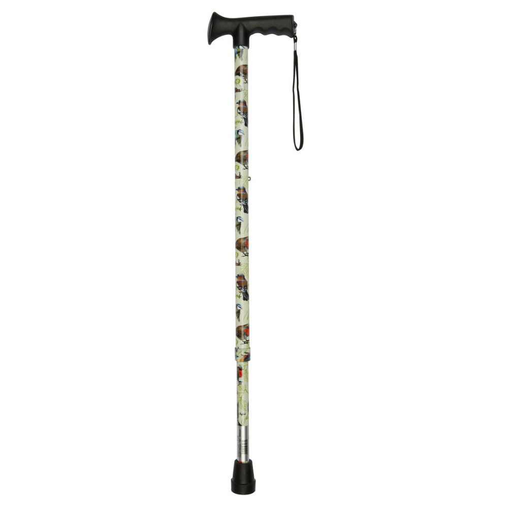 Charles Buyers 98cm Garden Birds Pattern Adjustable Stick With Gel Grip Handle
