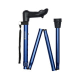 Charles Buyers Anatomical Folding Walking Stick (Left Hand) - Blue - Old Railway Line Garden Centre