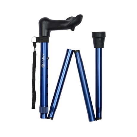 Charles Buyers Anatomical Folding Walking Stick (Left Hand) - Blue - Old Railway Line Garden Centre