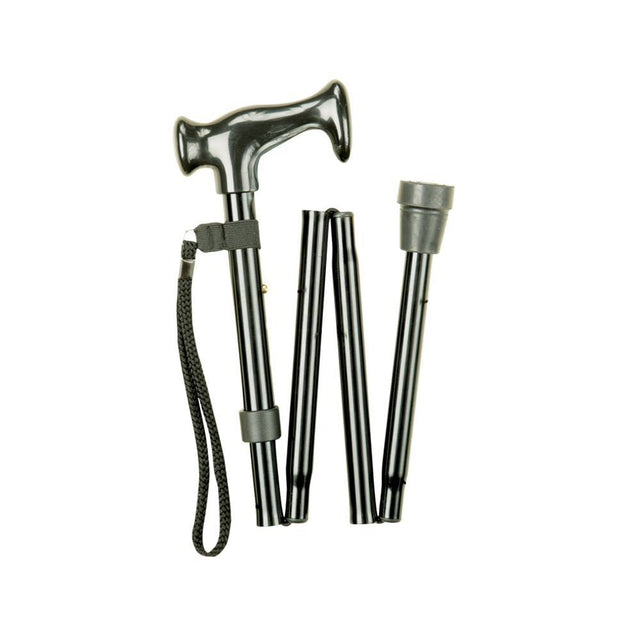 Charles Buyers Black Height Adjustable Folding Walking Stick - Old Railway Line Garden Centre