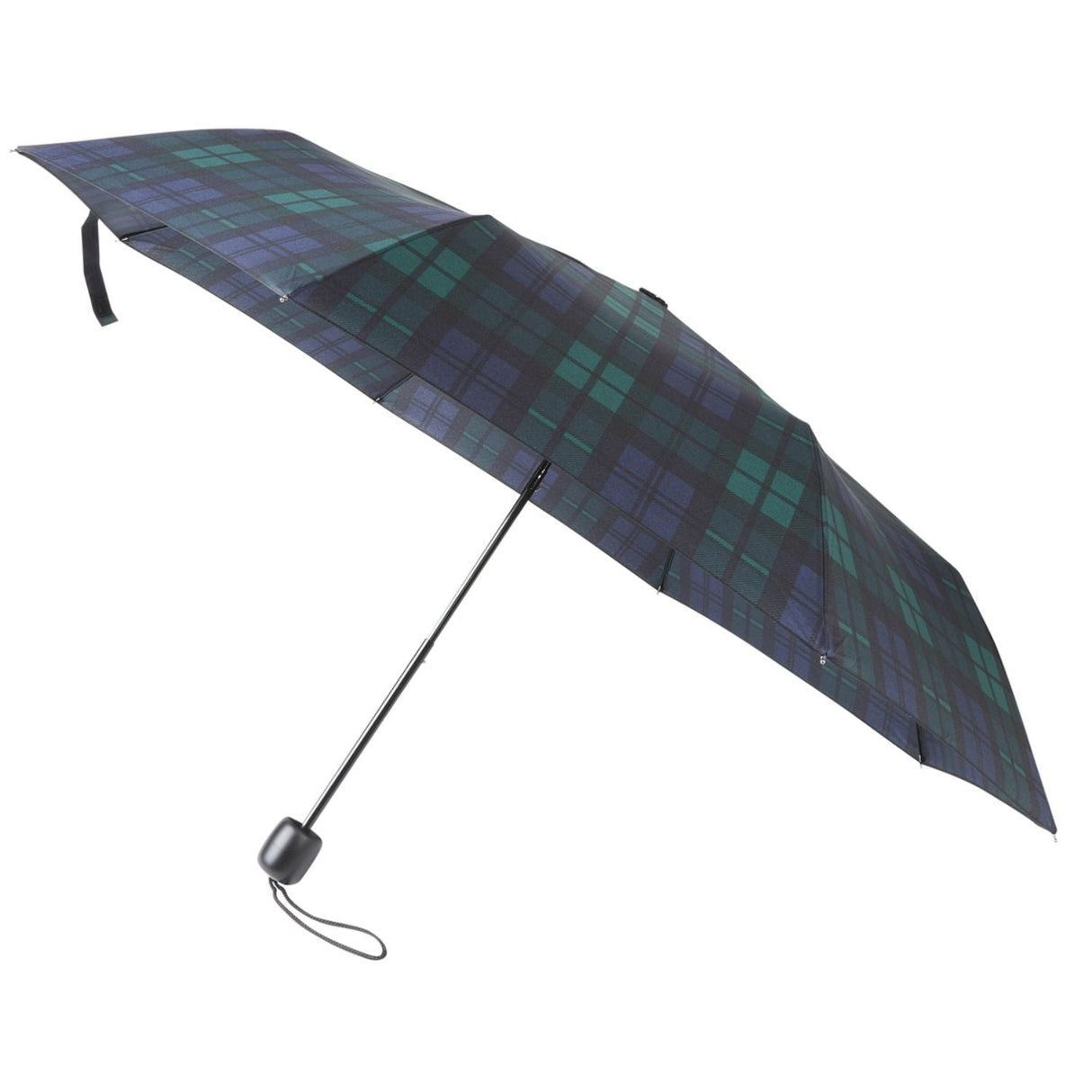 Charles Buyers Mini Fold Ziggy Umbrella - Green Tartan - Old Railway Line Garden Centre