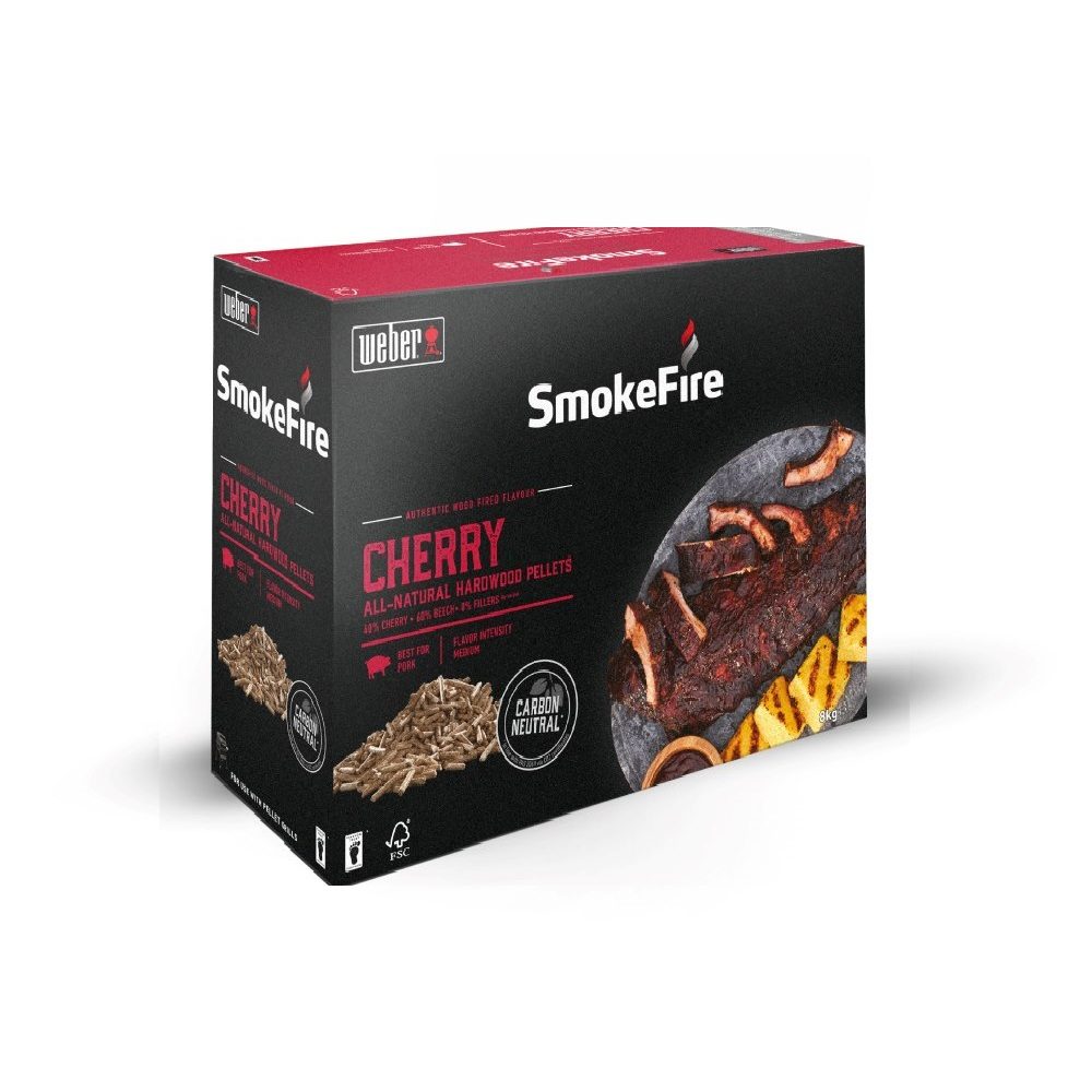 Weber 8kg Cherry All-Natural Hardwood BBQ Pellets -18293