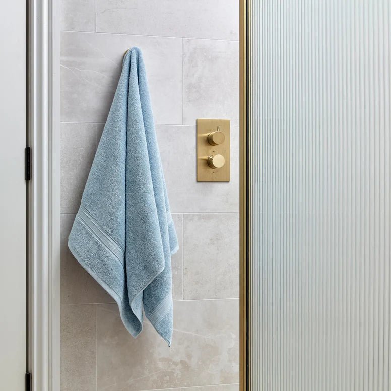 Christy Serene 150cm Bath Sheet Towel - Faded Denim Blue - Old Railway Line Garden Centre