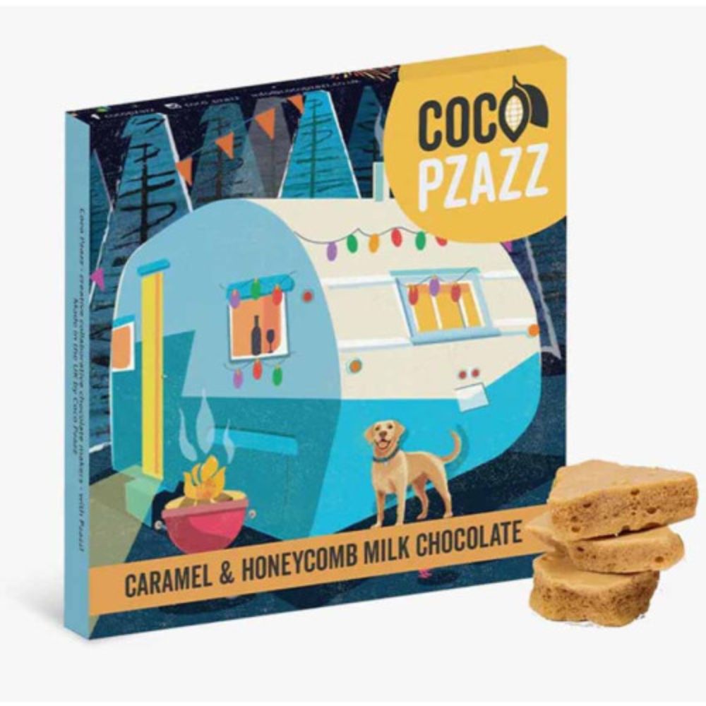 Coco Pzazz 80g Rocket 68 Caramel & Honeycomb Milk Chocolate Bar - Old Railway Line Garden Centre
