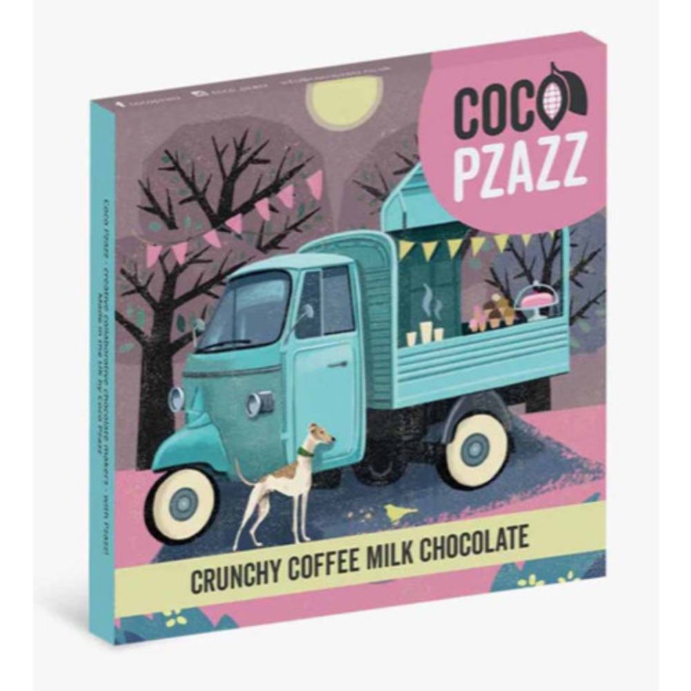 Coco Pzazz 80g Rocket 68 Crunchy Coffee Milk Chocolate Bar