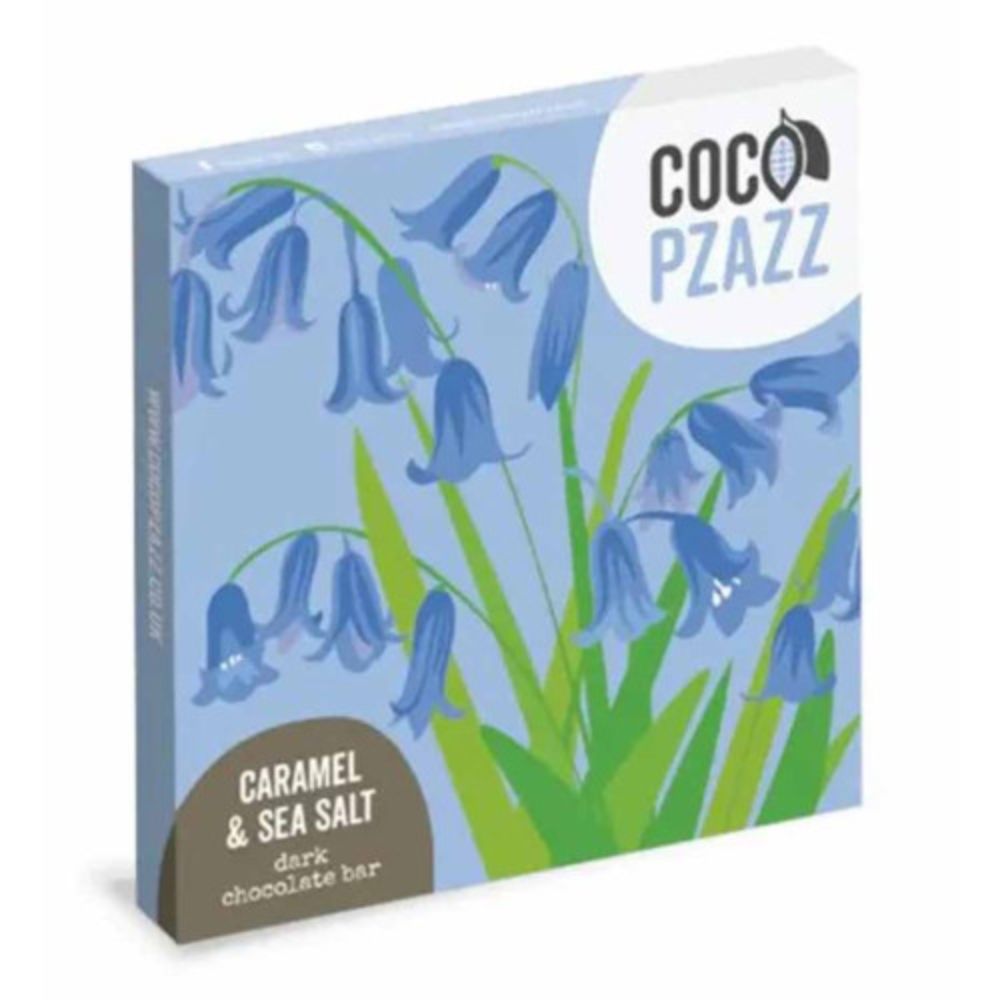 Coco Pzazz 80g Wales Dark Chocolate, Caramel & Sea Salt Bar