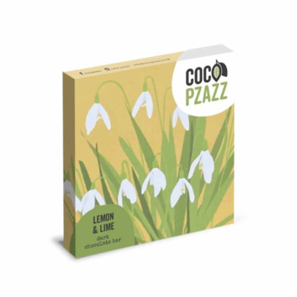 Coco Pzazz 80g Wales Dark Chocolate, Lemon & Lime Bar