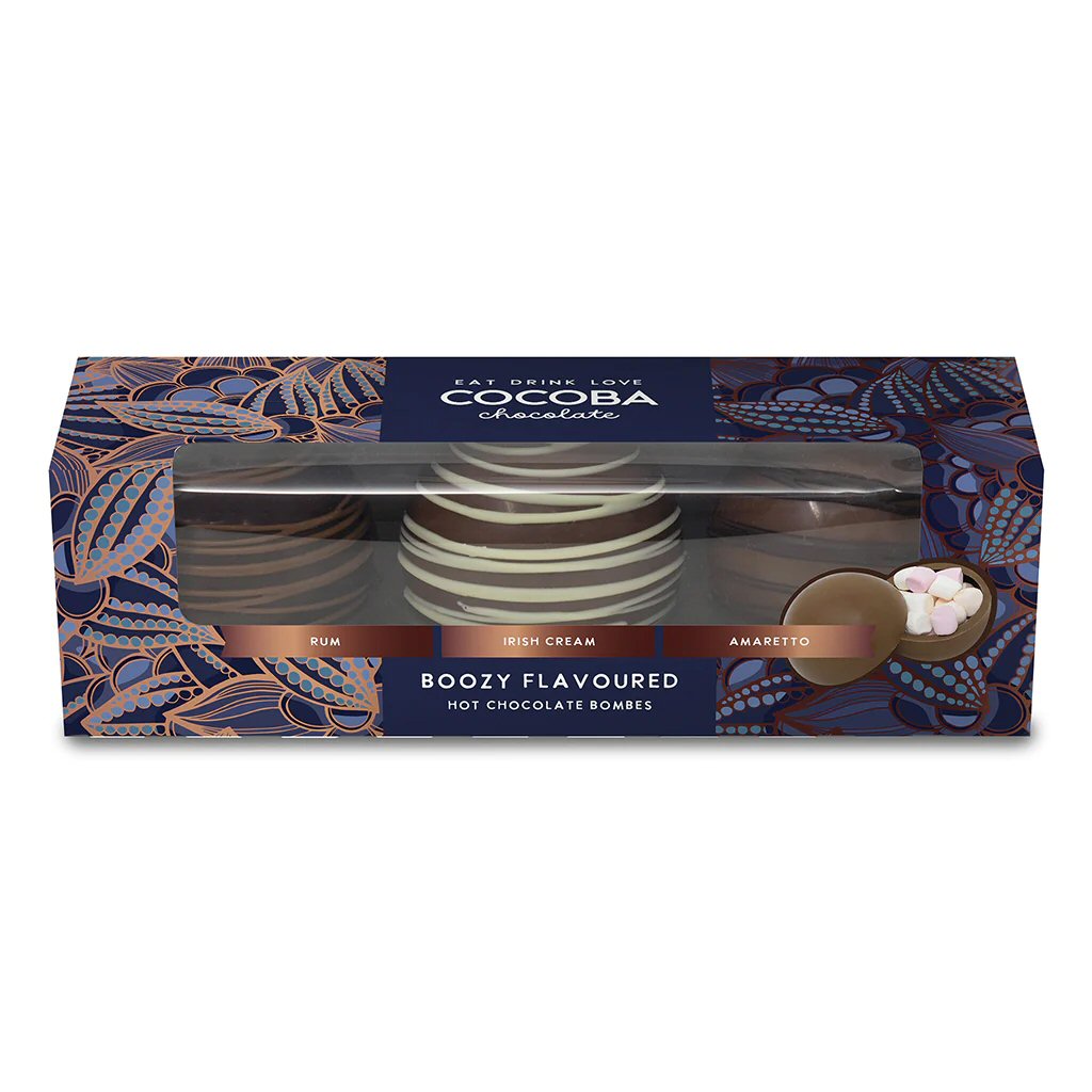 Cocoba Set of 3 Boozy Flavour Hot Chocolate Bombes