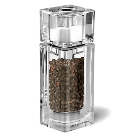 Cole and Mason 145mm Precision Pepper & Salt Mill Acrylic Cube - Old Railway Line Garden Centre