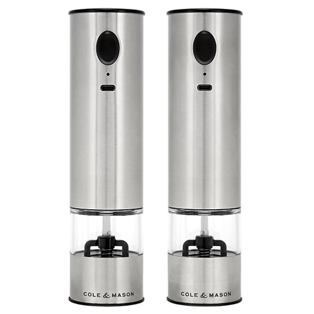 Cole & Mason Battersea USB Electric Stainless Steel Salt & Pepper Mill Set