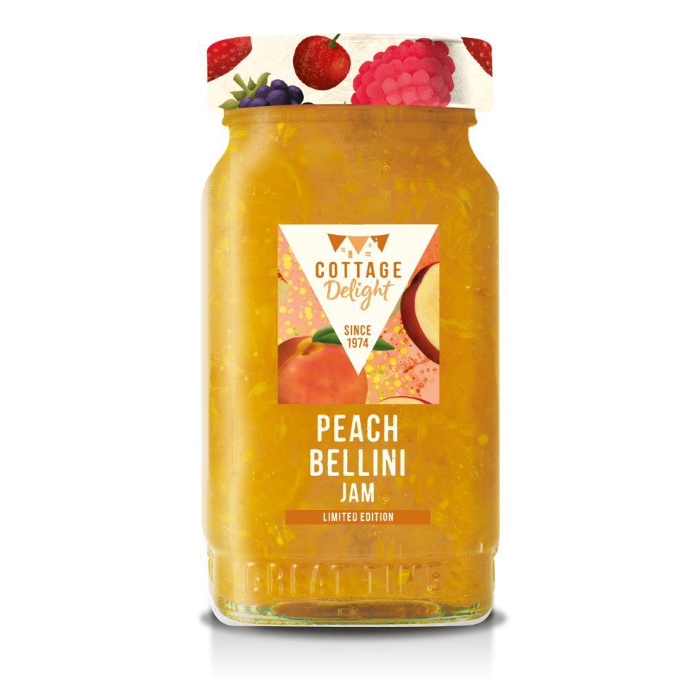 Cottage Delight 340g Peach Bellini Jam - Old Railway Line Garden Centre