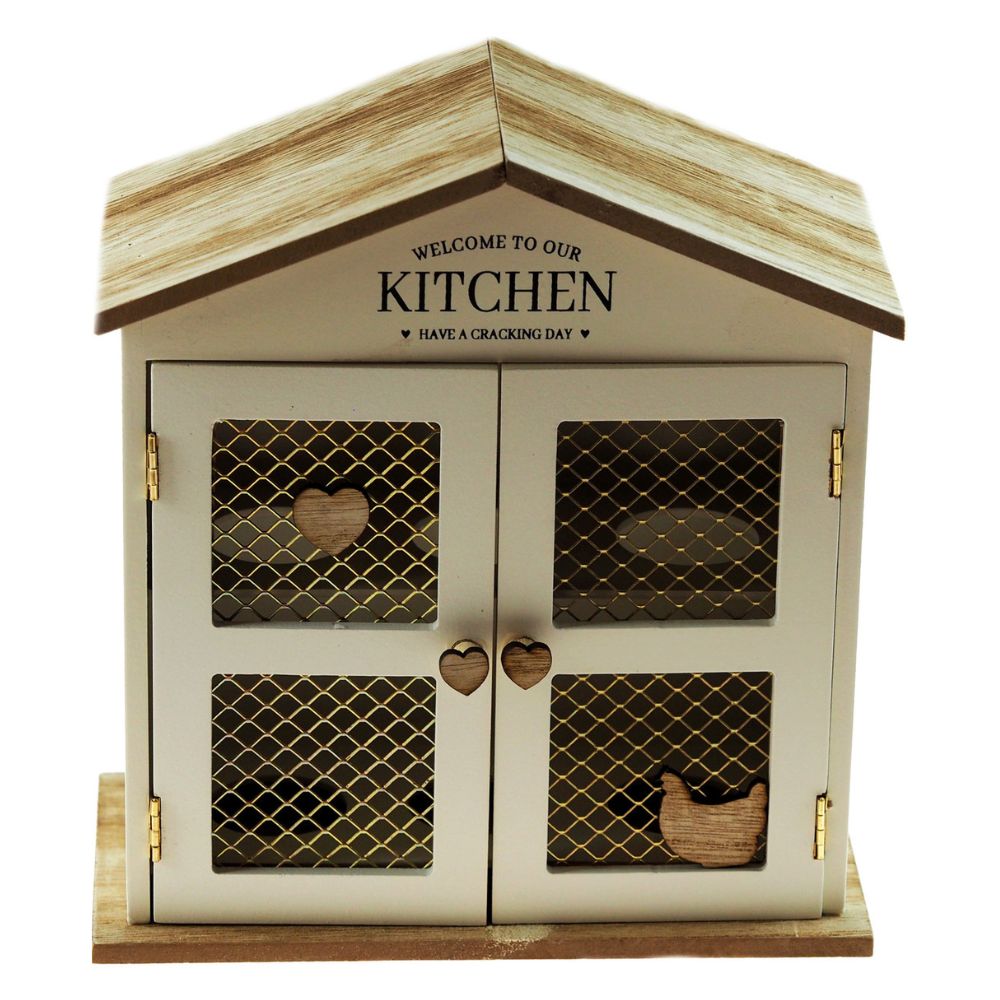 Country Cottage 22cm Wooden Egg Storage Cabinet - Old Railway Line Garden Centre