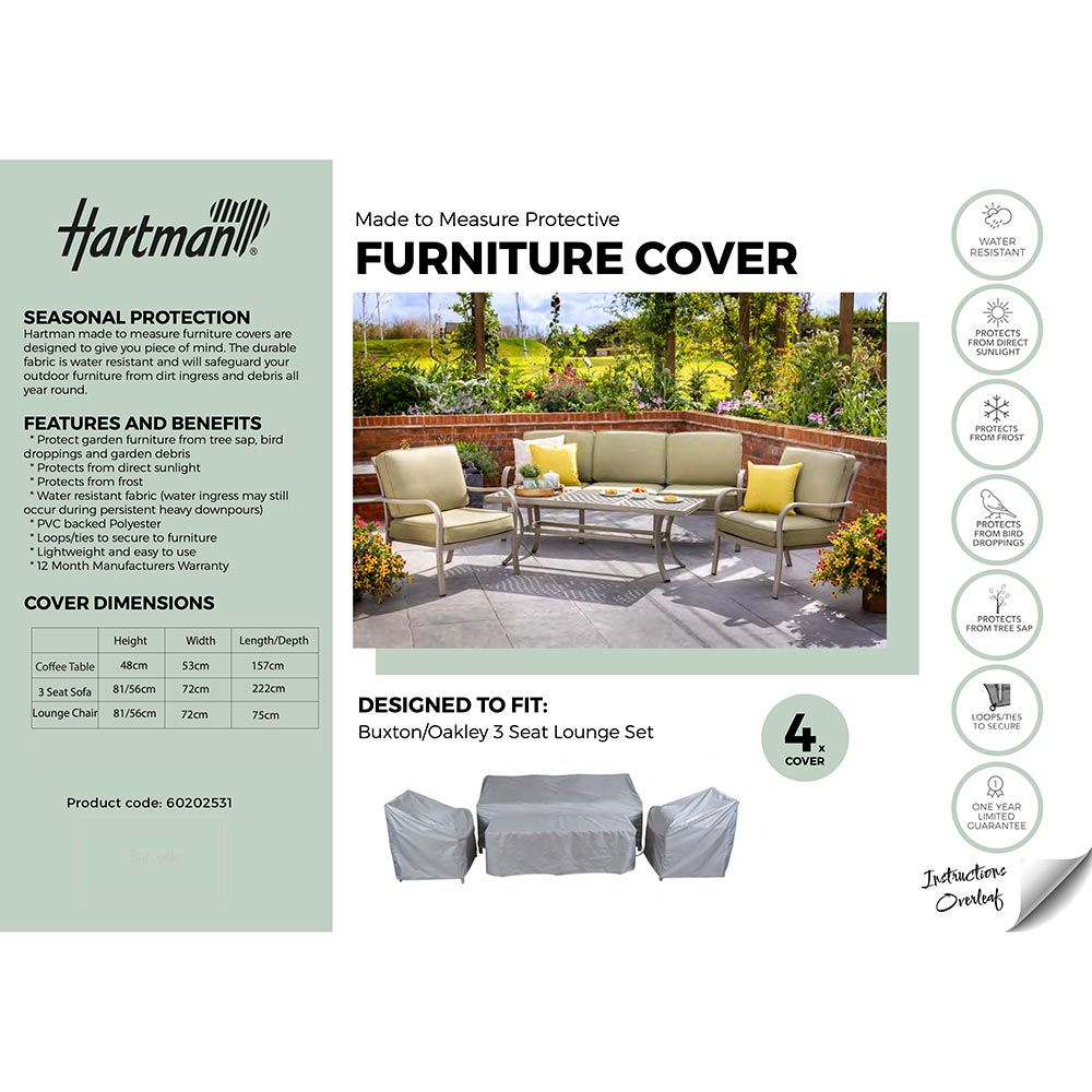 Hartman Oakley 3 Seater Lounge Set Cover