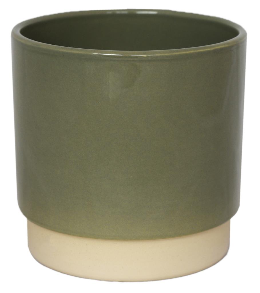 Ivyline 10.5cm Sage Green Eno Glazed Planter