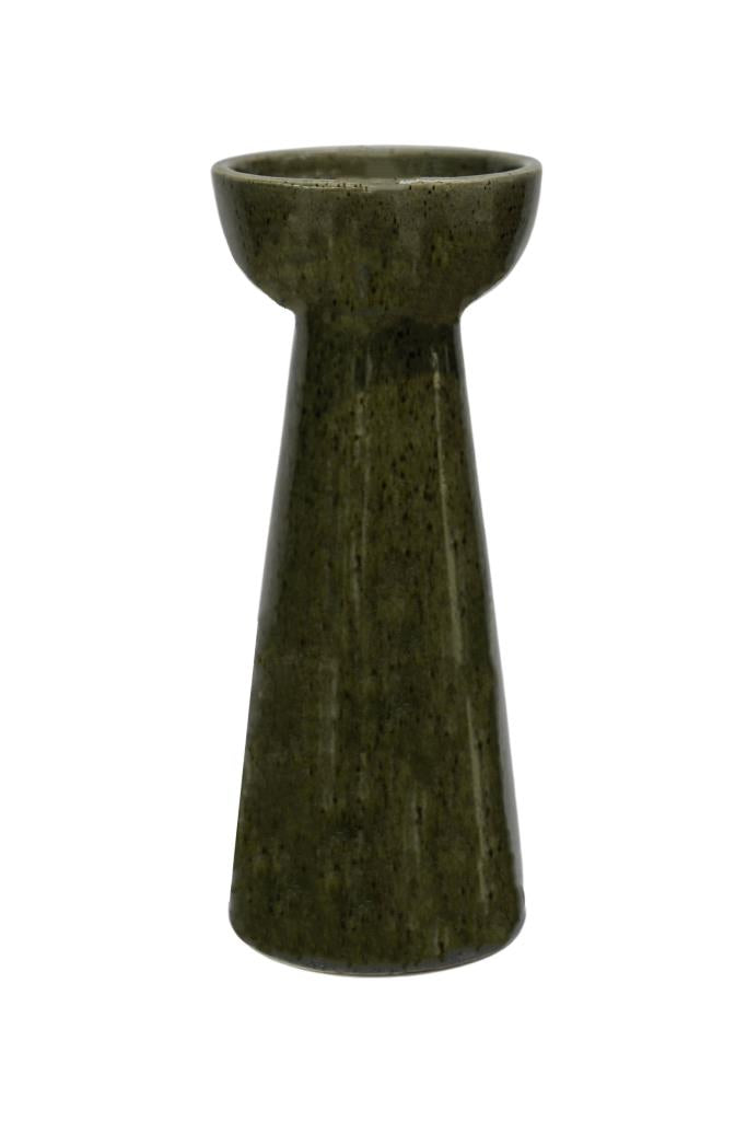 Ivyline 22cm Bowen Pillar Candle Holder Moss