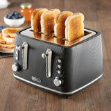 Daewoo Cascade 4 Slice Toaster - Black