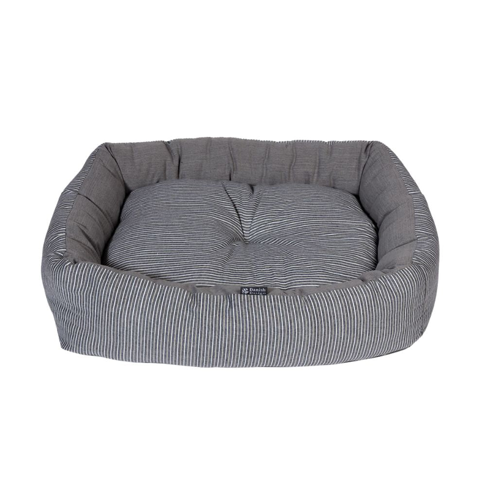 Danish Design 23inch Rustic Stripe Snuggle Dog Bed - Denim - Old Railway Line Garden Centre