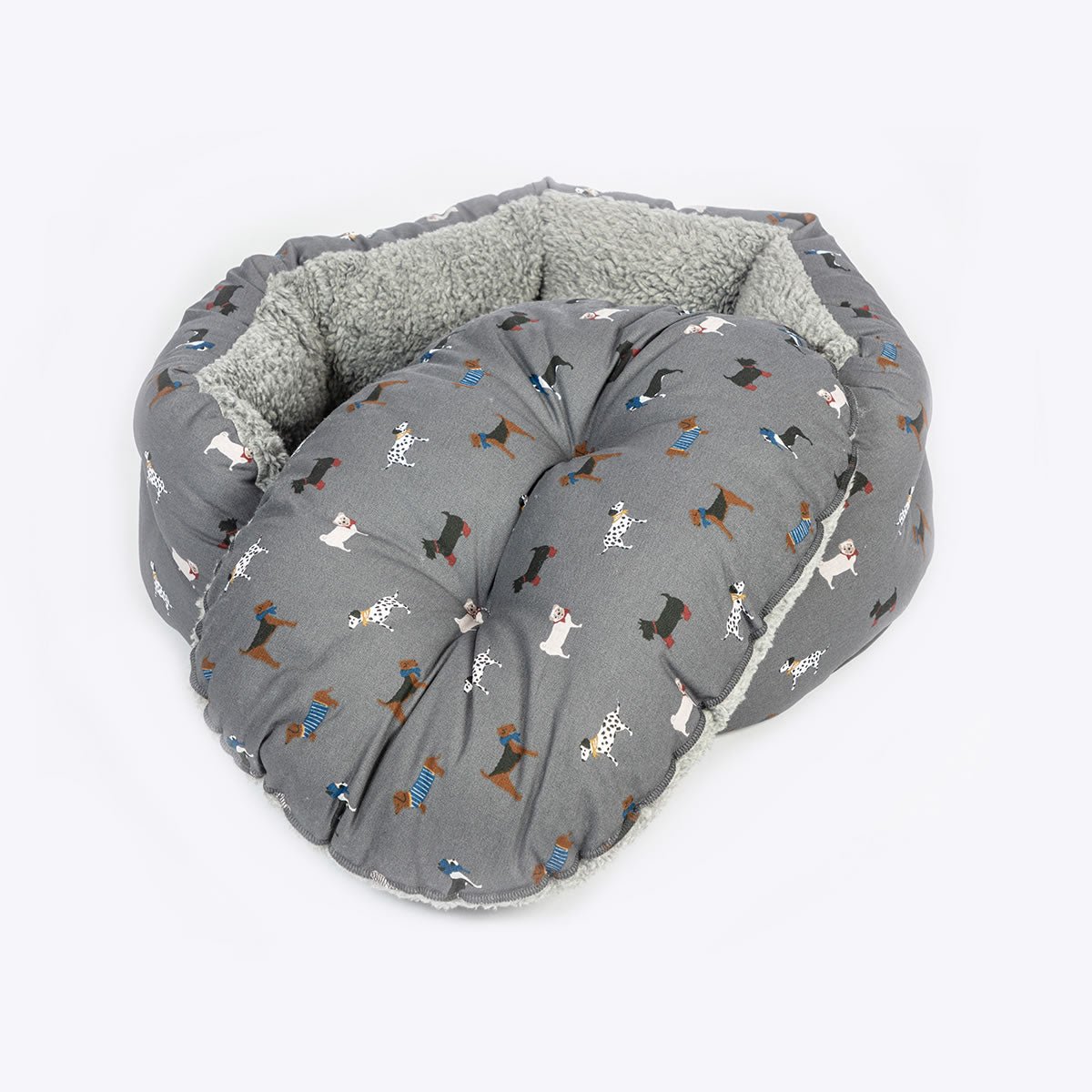 Danish Design 30inch Fatface Marching Deluxe Slumber Dogs Bed - Grey - Old Railway Line Garden Centre