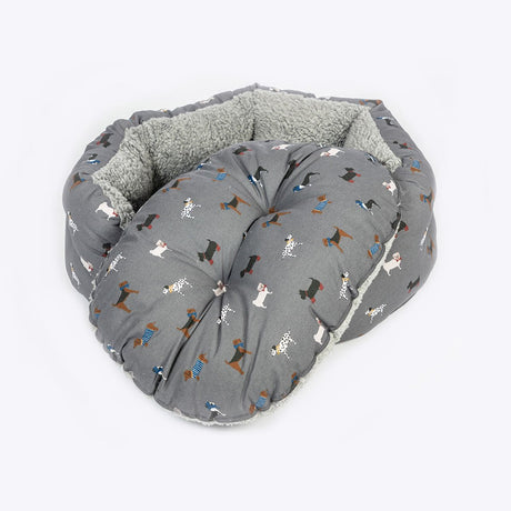 Danish Design 30inch Fatface Marching Deluxe Slumber Dogs Bed - Grey - Old Railway Line Garden Centre