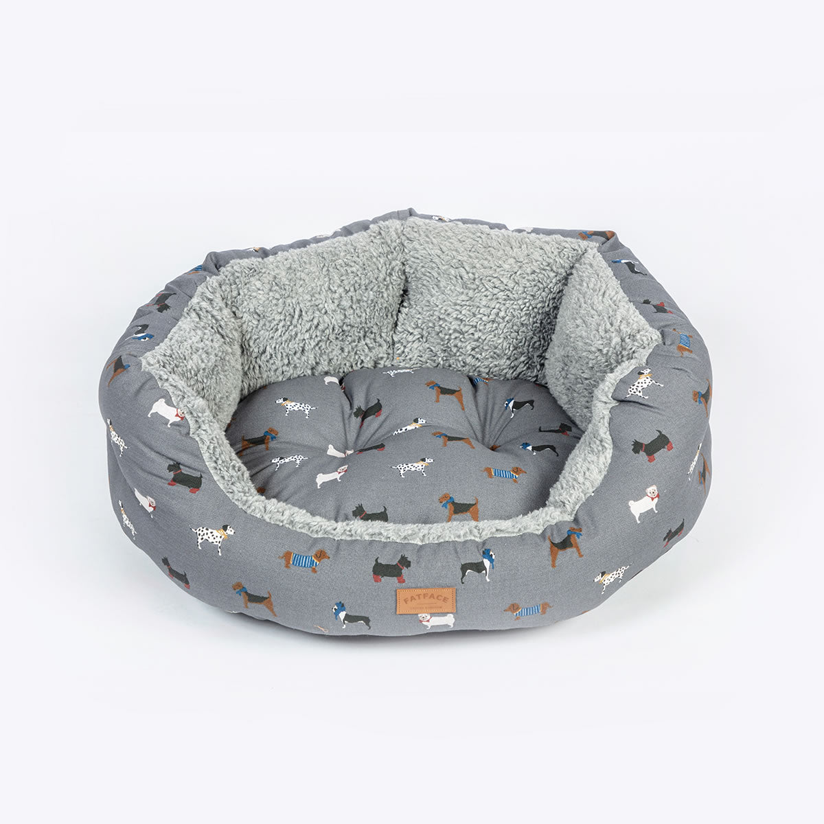 Danish Design 30inch Fatface Marching Deluxe Slumber Dogs Bed - Grey - Old Railway Line Garden Centre