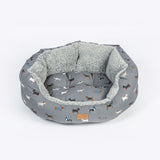 Danish Design 30inch Fatface Marching Deluxe Slumber Dogs Bed - Grey - Old Railway Line Garden Centre