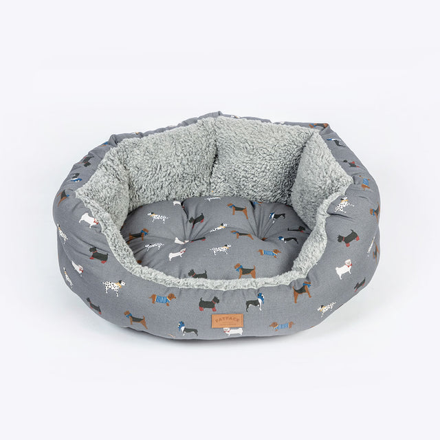 Danish Design 30inch Fatface Marching Deluxe Slumber Dogs Bed - Grey - Old Railway Line Garden Centre