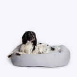 Danish Design 30inch Rustic Stripe Snuggle Dog Bed - Denim - Old Railway Line Garden Centre