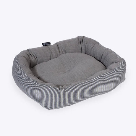 Danish Design 30inch Rustic Stripe Snuggle Dog Bed - Denim - Old Railway Line Garden Centre