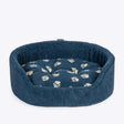 Danish Design 30inch Sherpa Fleece Harbour Paw Slumber Dog Bed - Blue - Old Railway Line Garden Centre