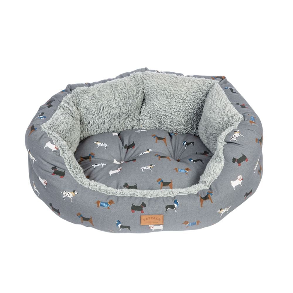Danish Design 35inch Fatface Marching Deluxe Slumber Dogs Bed - Grey - Old Railway Line Garden Centre