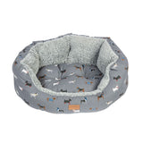 Danish Design 35inch Fatface Marching Deluxe Slumber Dogs Bed - Grey - Old Railway Line Garden Centre